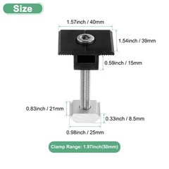 6pcs Solar Panel Mount Mid Clamps t Clips 50mm Aluminum for RVs Black