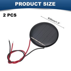 MECCANIXITY 2 Pcs 2V 0.07W 35mA Mini Solar Panels, Small Black