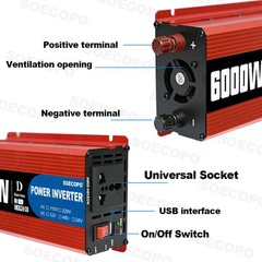 SOECOPO 6000W Solar System Complete Kit,12V DC to 110V/220V AC Inverter Flexible