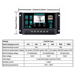 1200W Solar Panel Kit 10A-100A 12V Battery Charge Controller RV Caravan Board