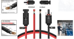 Efficient 10FT 10AWG Solar Extension Cable Kit with Extra Connectors Included