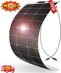 Panel solar flexible monocristalino de 100 W y 18 V para carga de baterías de 12