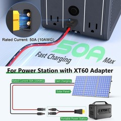 30FT 10AWG XT60 Solar Charging Extension Cable Adapter for RV Power Station