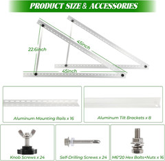 45Inch Solar Panel Mounting Brackets, 4 Sets Solar Panel Mounting Kit for 100-40