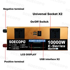 10000W Solar Kit 500W Panel 100A MPPT Controller DC Cable 12V/24V to 220V/110V