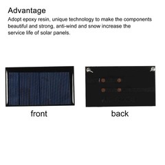 Solar Panel Cell 3V 90mA 0.27W 62mm x 36mm for DIY Project Pack of 5