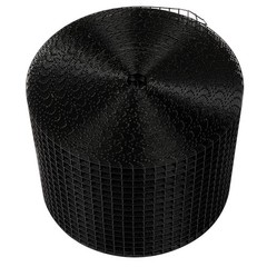 100ft Solar Panel Bird Guard 6 In Black PVC-Coated Iron Mesh w/70 Clips