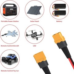 12AWG 2FT XT60 Extension Cable Female-Male Connector Power Station Solar Panel