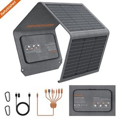 40W Foldable Solar Panel Portable Solar Charger USB Port Solar Cable Adapter Kit