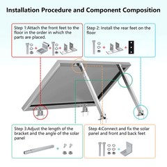 Adjustable Solar Panel Mounting Brackets Kit RV Boat Roof Wall Tilt Mount Set