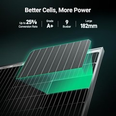 -100W 12V Monocrystalline Solar Panel, High Efficiency Module PV 100W 2pcs