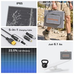 MHPOWOS 200W Portable Solar Panel Foldable Refurbish Solar Charger for Outdoor