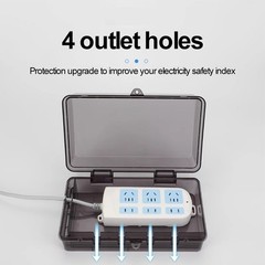 Sturdy Rainproof Electrical Outlet Box with 6 Output Holes for Outdoor Use