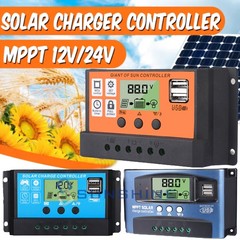 Solar Charge Controller Dual USB LCD Auto Cell Panel Charger Regulator MPPT/PWM