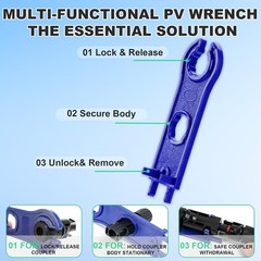 Solar Crimper Tool Kit, Solar Panel Cable MC4 Connectors 14-10AWG, 30 Pairs Male