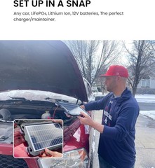 LED Indicator Solar Trickle Charger – 7.5W Battery Maintainer for All Vehicles