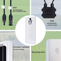 100W Monocrystalline Solar Panel Kit + Charge Controller