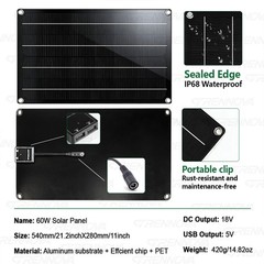 Grennova 1400W DIY Solar System 60W Panel 60A MPPT Dual Voltage Inverter
