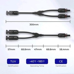 Renogy Solar Connectors Parallel Y Branch MMF FFM 1 Pair Solar Panel Wire for