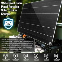 10W 12V Solar Car Battery Charger Maintainer, Waterproof Solar Panel Portable
