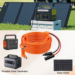 Solar to DC 8mm Charge Extension Cable 20FT,12AWG+14AWG Solar Cable with Sola…