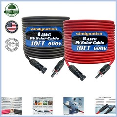 Durable Solar Panel Wire, 8 Gauge Interconnection Cable for Outdoor Applications