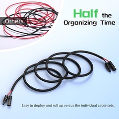 10AWG 30FT Solar Panel Extension Cable, Flame Retardant Protective Sleeving,Bate