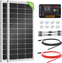 200 Watts 12 Volt/24 Volt Solar Panel Kit with High Efficiency Monocrystalline S