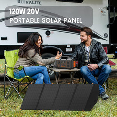 120W Portable Solar Panel for 300/500/1000/1500W Power Station,Ip67 Waterproof F