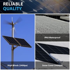 Mighty Max 200W 12V Monocrystalline Solar Panel for Home Off-Grid System, Marine