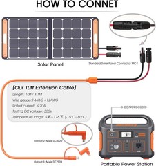 10FT MC4 to 8Mm Adapter Cable for Jackery | Universal Solar Panel Connector and