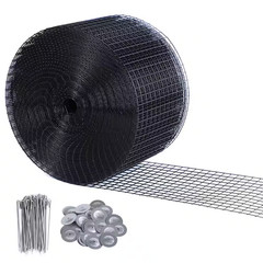 Solar Panel Bird 6 In. X 100 Ft. PVC Coated Mesh with 70-Piece Stainless Steel F