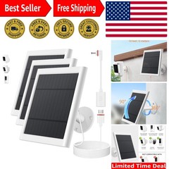 360-Degree Rotatable Solar Panel with 10ft Cable – Compatible with Ring Security