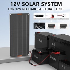10W Battery Maintainer Solar Charger 12V Car Trickle Motorcycle RV Boat Truck US