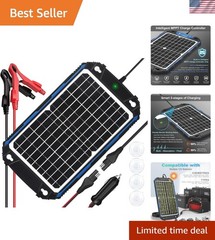 Waterproof 12W 12V Solar Battery Charger & MPPT Maintainer for All Vehicle Types