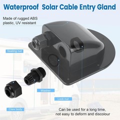 Solar Cable Entry Gland Waterproof Dual Hole 2 Pcs for RV Boat Roof