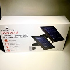 Wasserstein Solar Panel 2-Pack for WYZE Cam Outdoor V2/Pro White Weatherproof