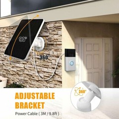 Solar Panel Charger 4W for Ring Video Doorbell 4/3/2 Solar Charger W/Power Cable