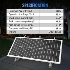 Rvpozwer 100W 200W 400W 12V/24V Mono Solar Panel 18BB Cell RV Home Off Grid US