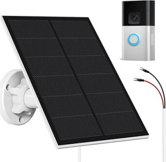 5W Solar Charger for Ring Video Doorbell 3/3 Plus/4, Waterproof, Adjustable Moun
