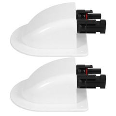 2Pcs Durable Solar Panel Wiring Entry Gland Dual Cable ABS Housing White