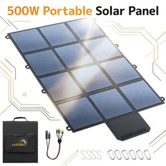 500W High Efficiency Monocrystalline Foldable Solar Panel, Portable Solar Power