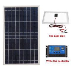 300W 12V Portable Solar Panel Kit Complete Polycrystalline USB Power Outdoor Rec