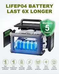 ALLPOWERS Portable Power Station R600, 299Wh Battery with 2x 600W (1200W)