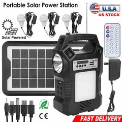 Solar Generator Kits Power Station Emergency Output Power Backup w/Flashlight
