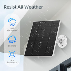 5W Solar Panel for Security Camera, Solar Panel with Micro USB & USB-C Port for