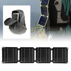 40W Portable Solar Panel Foldable DC USB Charger Black For Phone Power Station