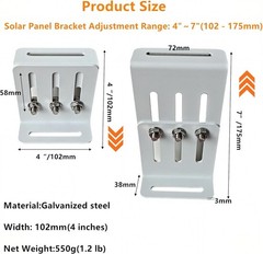 Heavy Duty Adjustable Solar Panel Mounting Brackets (4 Pack) for RV, Marine &…
