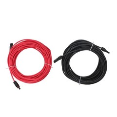 20M 4mm² Solar Cable Black+Red Waterproof Wire w/M4 Connector for Solar Panels