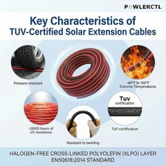 Durable 10 AWG 30Ft Solar Extension Cable – UV-Resistant with Connectors